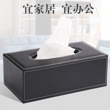 咖啡色皮质纸巾盒欧式...