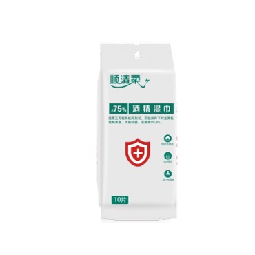 顺清柔酒精湿巾10片...